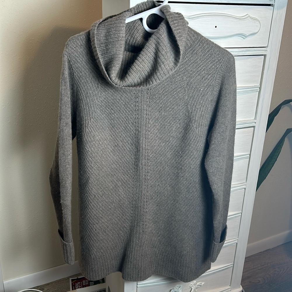 Talbots Pure Cashmere Cowl Neck Beige Sweater